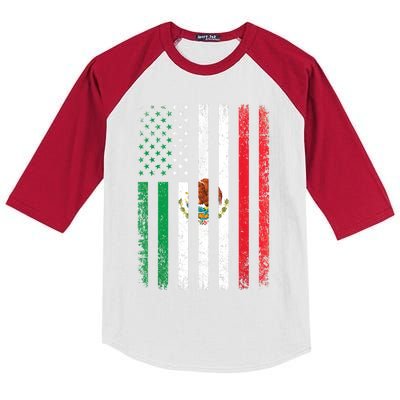 Mexico Flag Gift Usa American Mexican Independence Day Gift Kids Colorblock Raglan Jersey