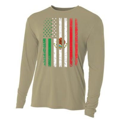 Mexico Flag Gift Usa American Mexican Independence Day Gift Cooling Performance Long Sleeve Crew