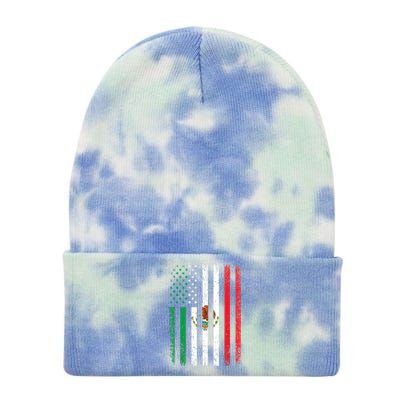 Mexico Flag Gift Usa American Mexican Independence Day Gift Tie Dye 12in Knit Beanie