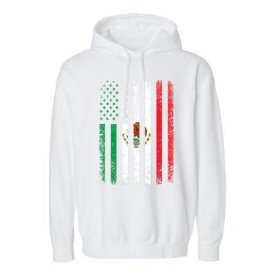 Mexico Flag Gift Usa American Mexican Independence Day Gift Garment-Dyed Fleece Hoodie