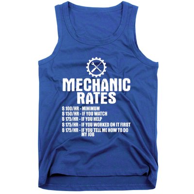 Mechanic Funny Gift Great Gift Mechanic Rates Cool Gift Tank Top