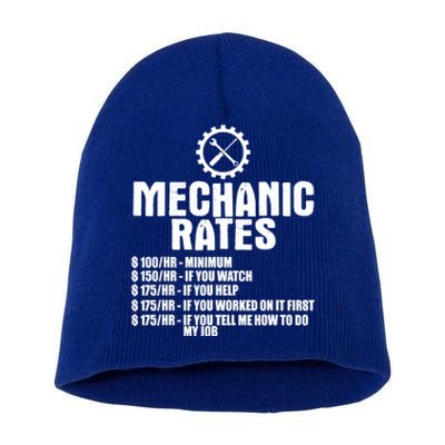 Mechanic Funny Gift Great Gift Mechanic Rates Cool Gift Short Acrylic Beanie