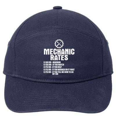 Mechanic Funny Gift Great Gift Mechanic Rates Cool Gift 7-Panel Snapback Hat