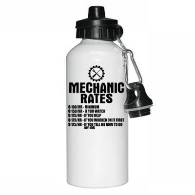 Mechanic Funny Gift Great Gift Mechanic Rates Cool Gift Aluminum Water Bottle 