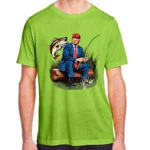 Make Fishing Great Again Funny Bass Fishing Humor Trump Adult ChromaSoft Performance T-Shirt