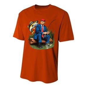 Make Fishing Great Again Funny Bass Fishing Humor Trump Performance Sprint T-Shirt