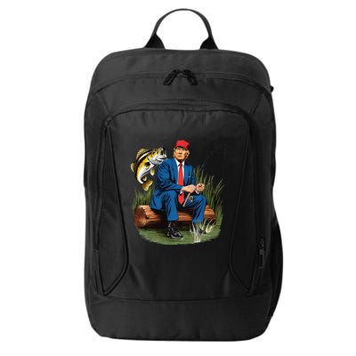 Make Fishing Great Again Funny Bass Fishing Humor Trump City Backpack