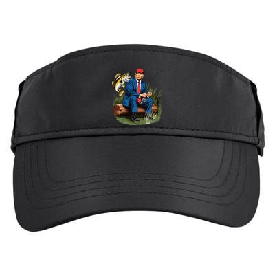 Make Fishing Great Again Funny Bass Fishing Humor Trump Adult Drive Performance Visor