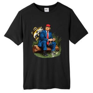 Make Fishing Great Again Funny Bass Fishing Humor Trump Tall Fusion ChromaSoft Performance T-Shirt