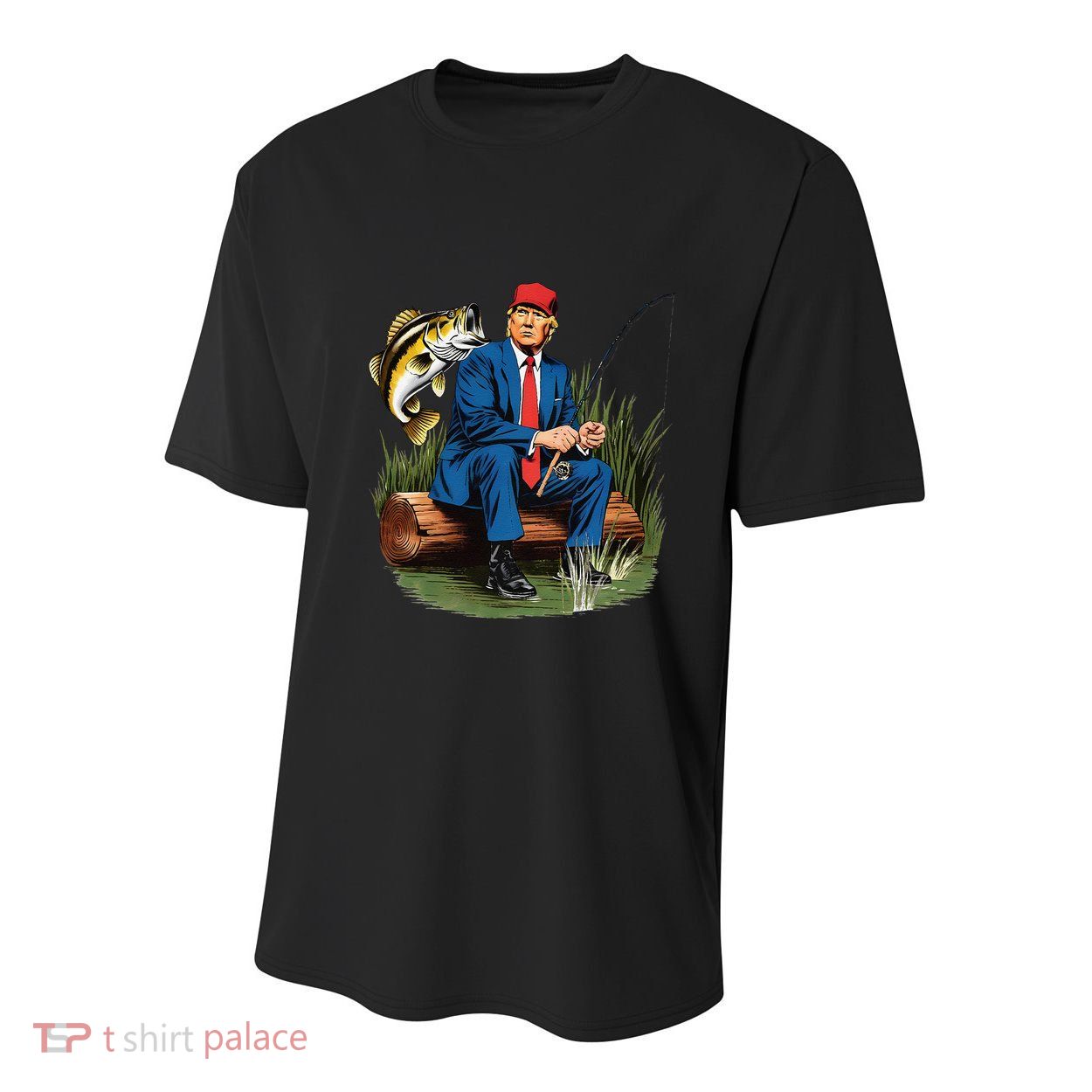Make Fishing Great Again Funny Bass Fishing Humor Trump Youth Performance Sprint T-Shirt