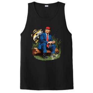 Make Fishing Great Again Funny Bass Fishing Humor Trump PosiCharge Competitor Tank