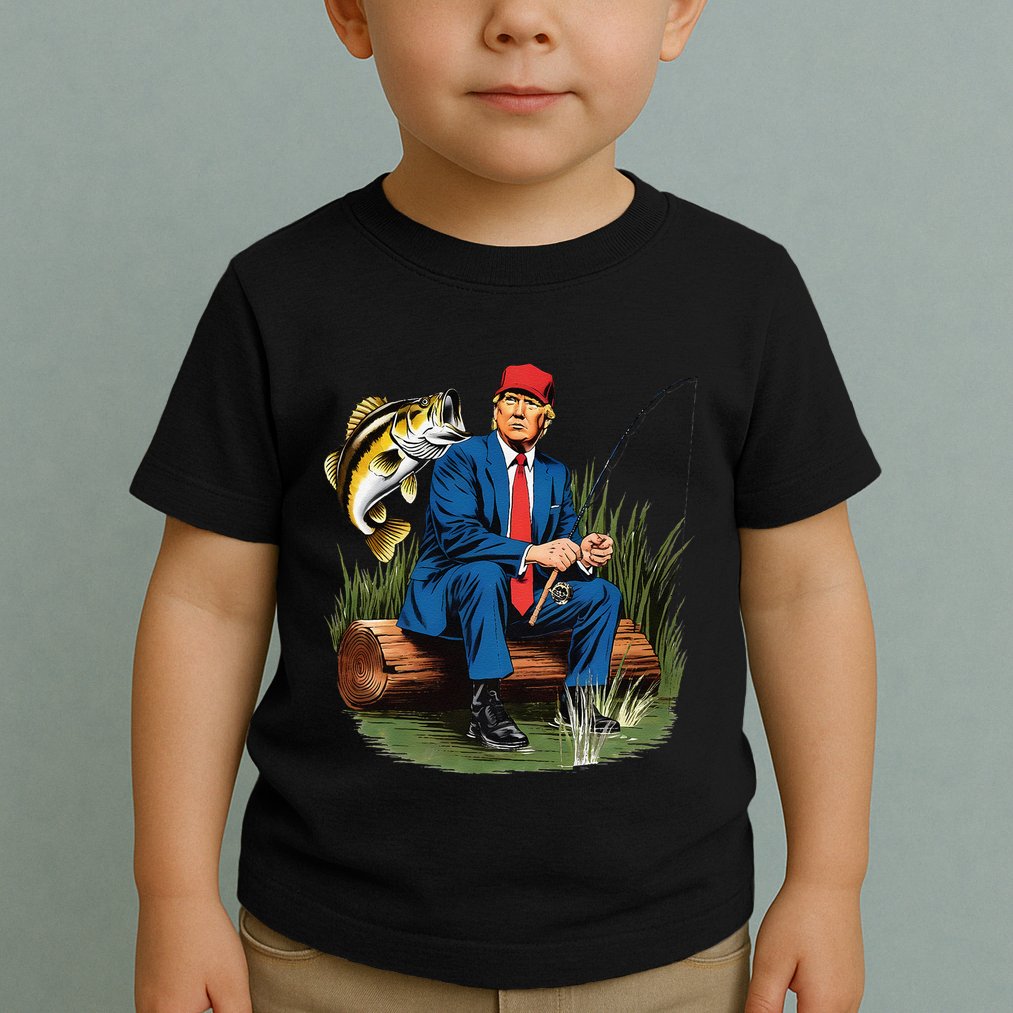 Make Fishing Great Again Funny Bass Fishing Humor Trump Toddler T-Shirt