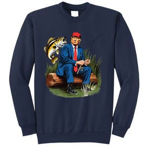 Make Fishing Great Again Funny Bass Fishing Humor Trump Sweatshirt