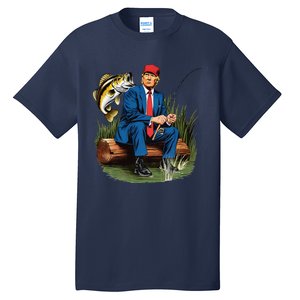 Make Fishing Great Again Funny Bass Fishing Humor Trump Tall T-Shirt