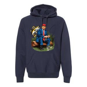 Make Fishing Great Again Funny Bass Fishing Humor Trump Premium Hoodie