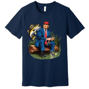 Make Fishing Great Again Funny Bass Fishing Humor Trump Premium T-Shirt