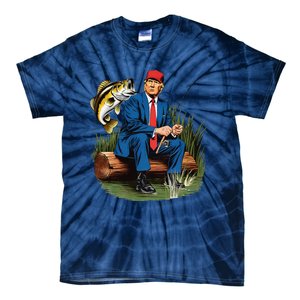 Make Fishing Great Again Funny Bass Fishing Humor Trump Tie-Dye T-Shirt