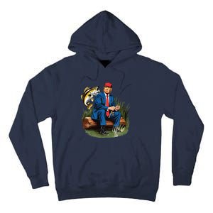 Make Fishing Great Again Funny Bass Fishing Humor Trump Tall Hoodie