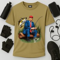 Make Fishing Great Again Funny Bass Fishing Humor Trump Cooling Performance Crew T-Shirt