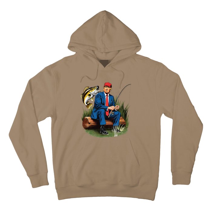 Make Fishing Great Again Funny Bass Fishing Humor Trump Hoodie