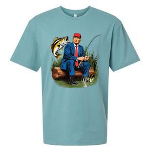 Make Fishing Great Again Funny Bass Fishing Humor Trump Sueded Cloud Jersey T-Shirt