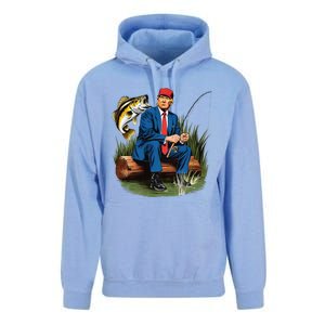 Make Fishing Great Again Funny Bass Fishing Humor Trump Unisex Surf Hoodie