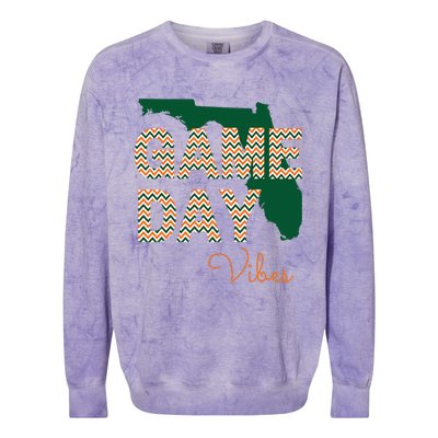 Miami Football Game Day Vibes Fall Tailgate Colorblast Crewneck Sweatshirt