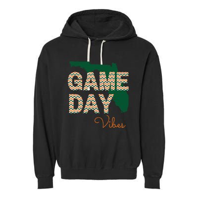 Miami Football Game Day Vibes Fall Tailgate Garment-Dyed Fleece Hoodie