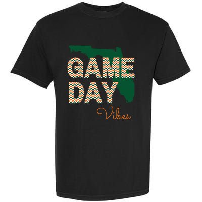 Miami Football Game Day Vibes Fall Tailgate Garment-Dyed Heavyweight T-Shirt