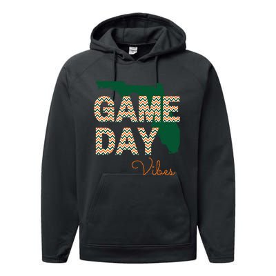 Miami Football Game Day Vibes Fall Tailgate Performance Fleece Hoodie