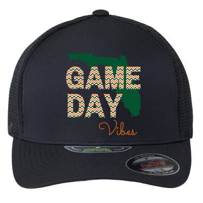 Miami Football Game Day Vibes Fall Tailgate Flexfit Unipanel Trucker Cap