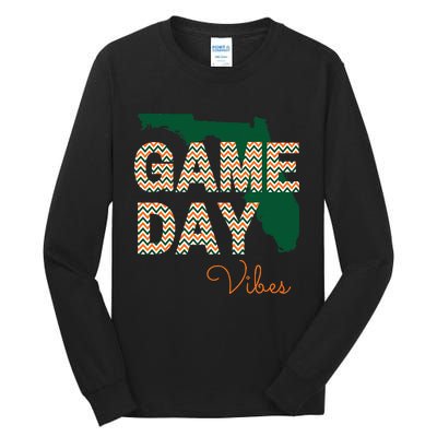 Miami Football Game Day Vibes Fall Tailgate Tall Long Sleeve T-Shirt