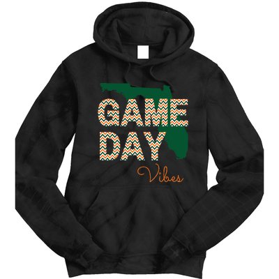 Miami Football Game Day Vibes Fall Tailgate Tie Dye Hoodie