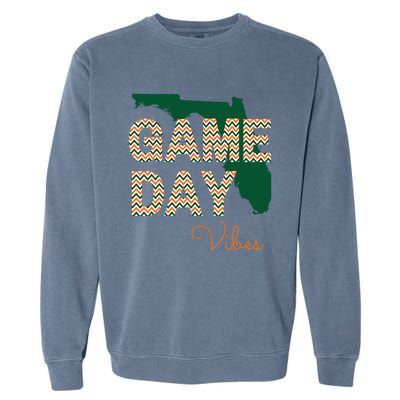 Miami Football Game Day Vibes Fall Tailgate Garment-Dyed Sweatshirt