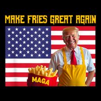 Make Fries Great Again Slogan With Flag And Cartoon Figure Wool Snapback Cap