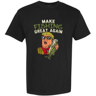 Make Fishing Great Again Trump Funny Fisherman Angler Gift Garment-Dyed Heavyweight T-Shirt