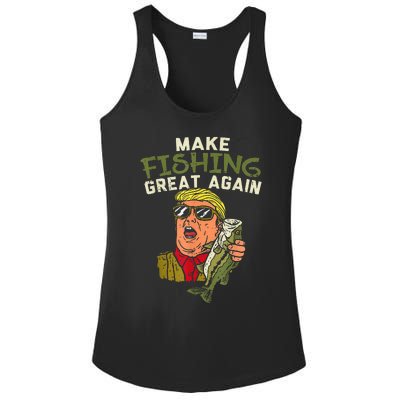 Make Fishing Great Again Trump Funny Fisherman Angler Gift Ladies PosiCharge Competitor Racerback Tank