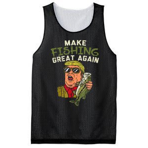 Make Fishing Great Again Trump Funny Fisherman Angler Gift Mesh Reversible Basketball Jersey Tank