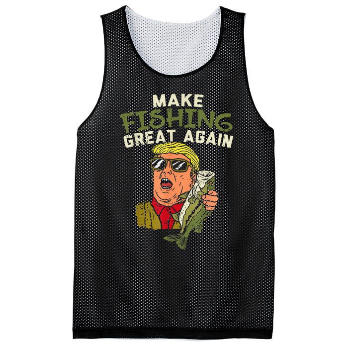 Make Fishing Great Again Trump Funny Fisherman Angler Gift Mesh Reversible Basketball Jersey Tank