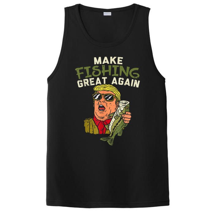 Make Fishing Great Again Trump Funny Fisherman Angler Gift PosiCharge Competitor Tank