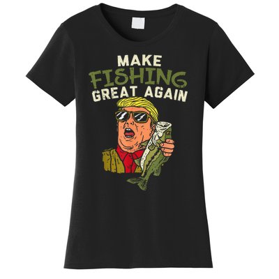 Make Fishing Great Again Trump Funny Fisherman Angler Gift Women's T-Shirt