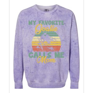 My Favorite Goalie Calls Me Mom Winter Sports Ice Hockey Mom Cool Gift Colorblast Crewneck Sweatshirt