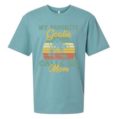 My Favorite Goalie Calls Me Mom Winter Sports Ice Hockey Mom Cool Gift Sueded Cloud Jersey T-Shirt