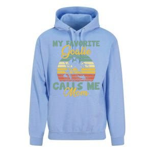 My Favorite Goalie Calls Me Mom Winter Sports Ice Hockey Mom Cool Gift Unisex Surf Hoodie