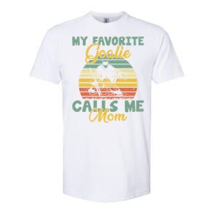 My Favorite Goalie Calls Me Mom Winter Sports Ice Hockey Mom Cool Gift Softstyle CVC T-Shirt