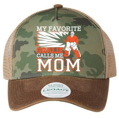 My Favorite Goalie Calls Me Mom Ice Hockey Player Mom Gift Legacy Tie Dye Trucker Hat