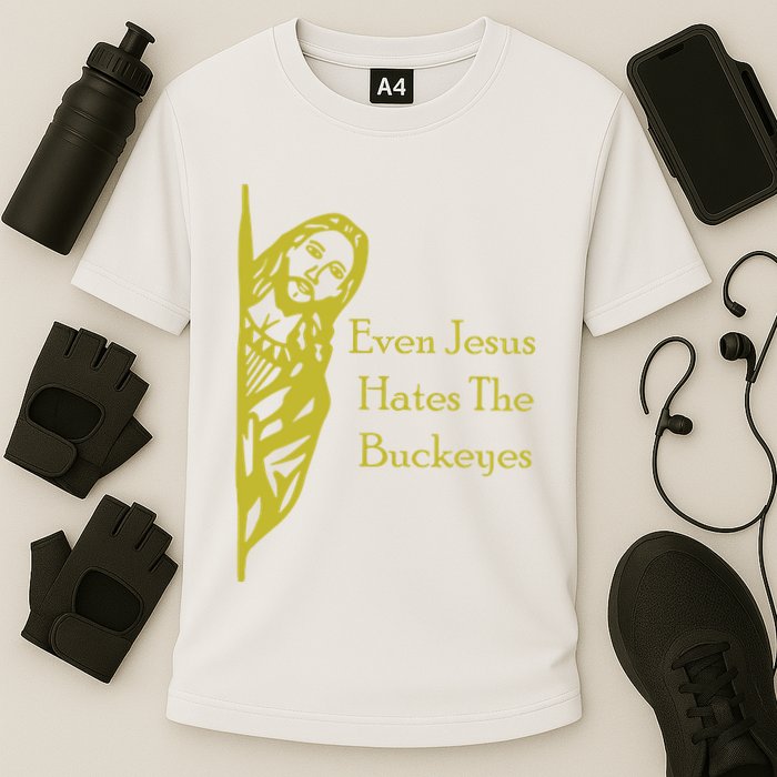 Michigan Fan Gear Even Jesus Hates Thebuckeyes Cooling Performance Crew T-Shirt