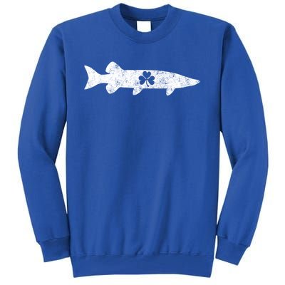 Musky Fishing Gift St Patrick's Day Irish Fisher Gift Tall Sweatshirt