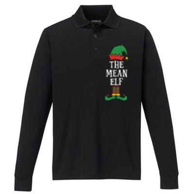 Matching Family Group Funny Xmas IM The Mean Elf Christmas Cool Gift Performance Long Sleeve Polo