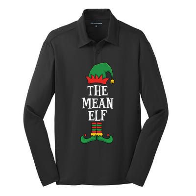 Matching Family Group Funny Xmas IM The Mean Elf Christmas Cool Gift Silk Touch Performance Long Sleeve Polo